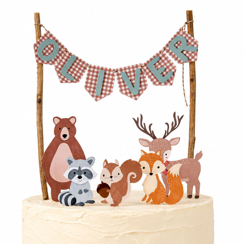 Personalized Woodland Birthday Cake Topper