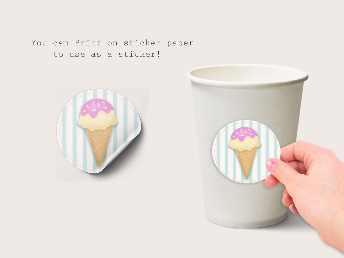 Printable Ice Cream Cupcake Toppers