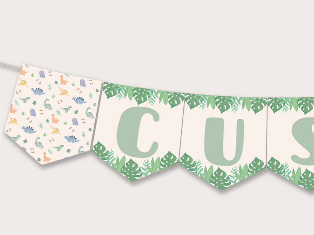 Dinosaur Party Banner - Printable & Editable