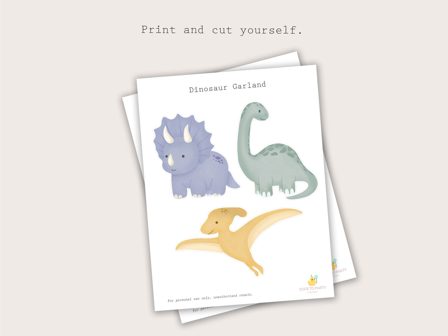 Dinosaur Garland - Instant Download