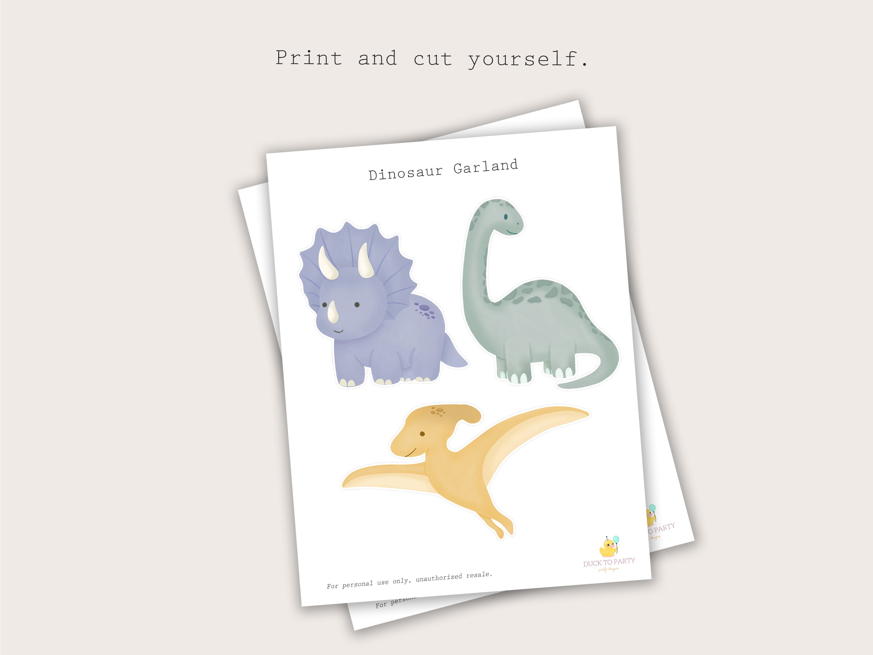Printable Dinosaur Garland