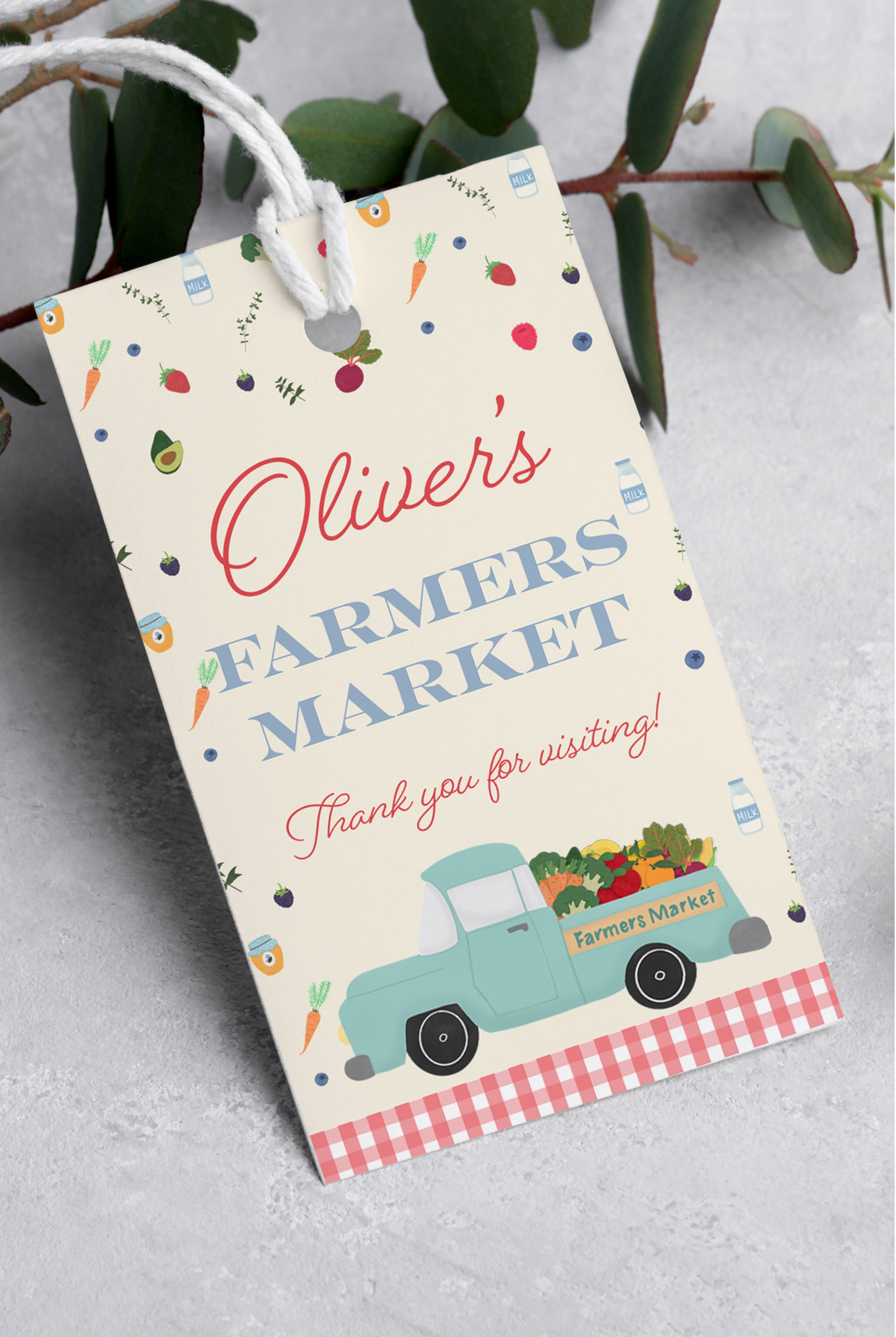 Farmers Market Thank You Tags - Printable & Customizable