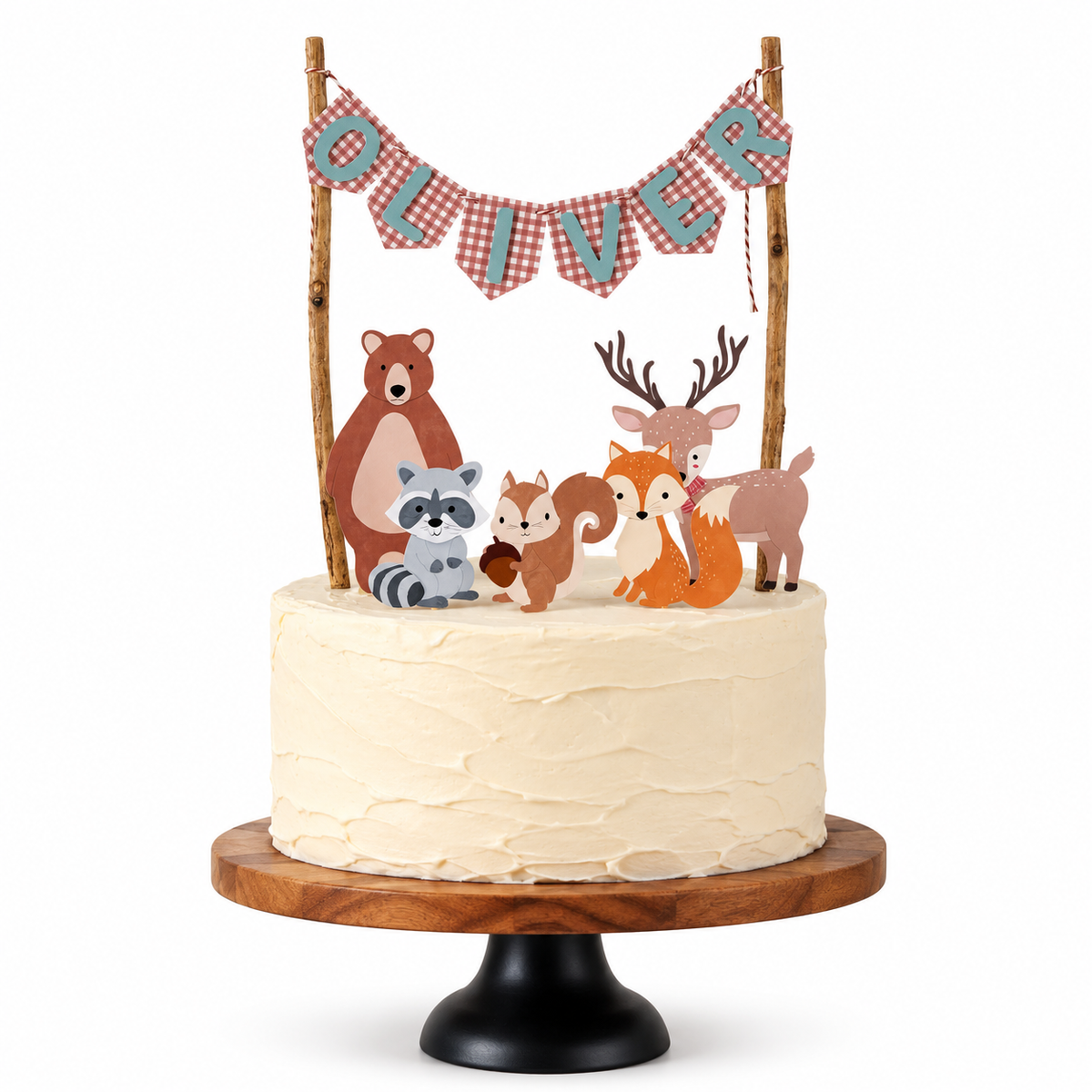 Personalized Woodland Birthday Cake Topper