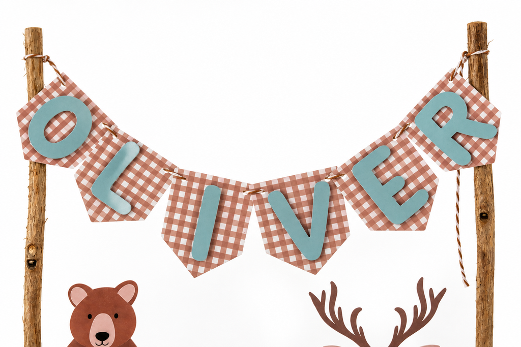 Personalized Woodland Birthday Cake Topper