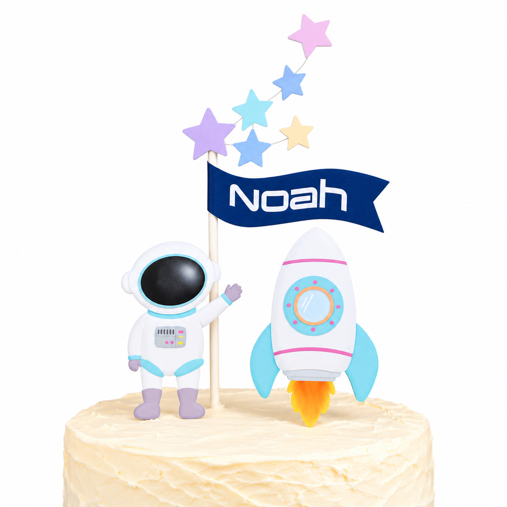 Personalized Space Cake Topper