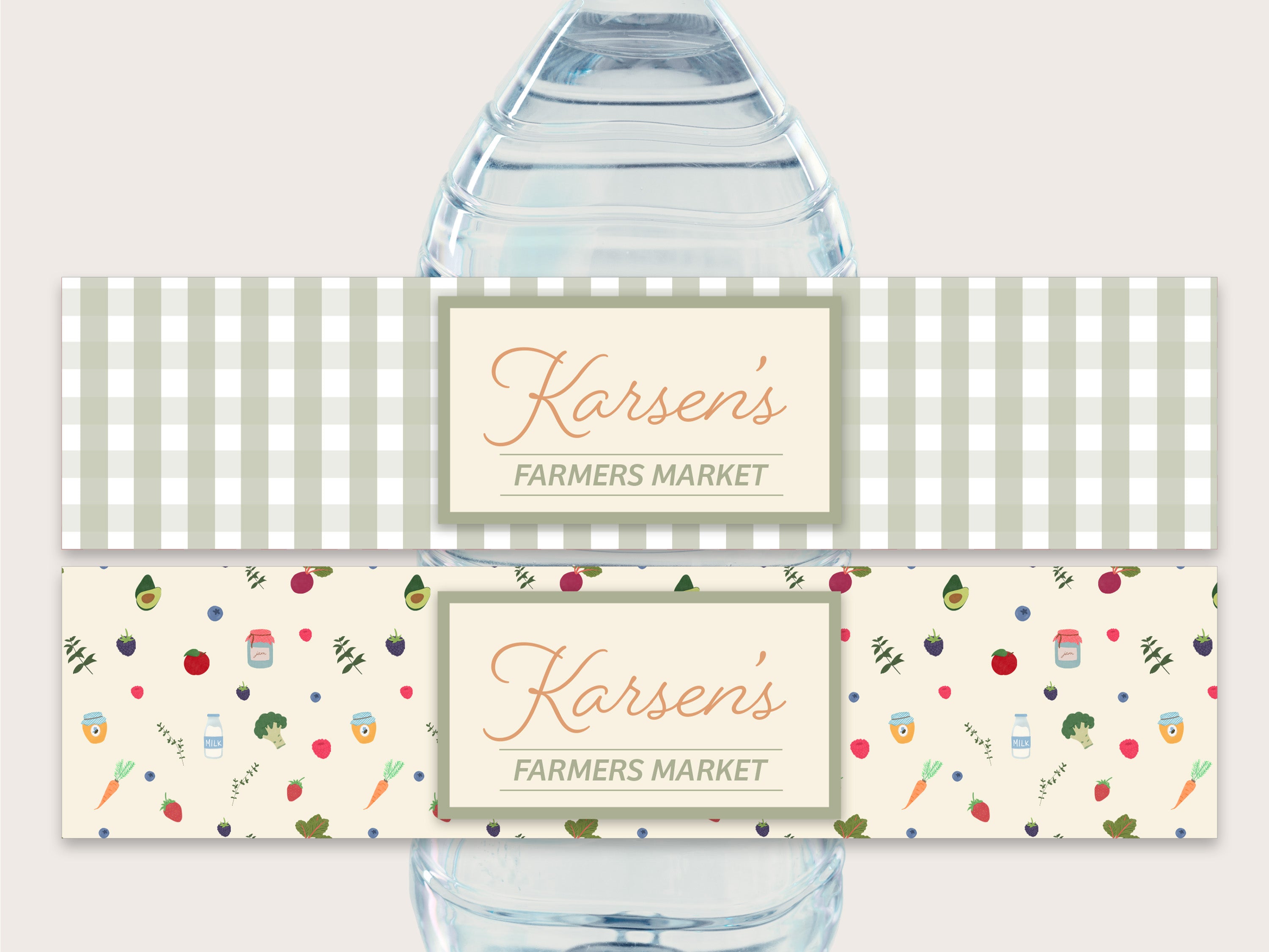 Farmers Market Bottle Labels - Printable & Customizable