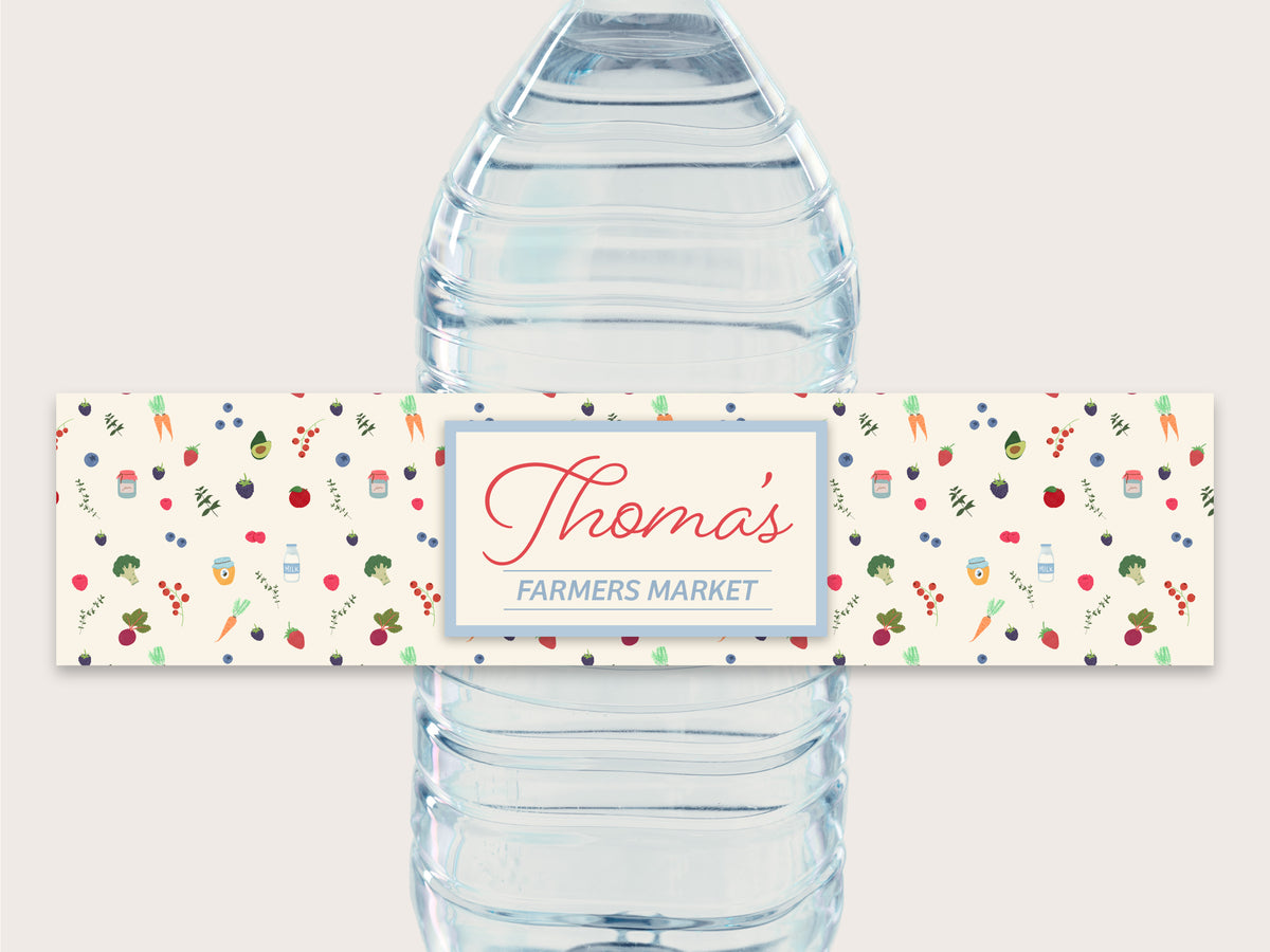 Farmers Market Bottle Labels - Printable & Customizable