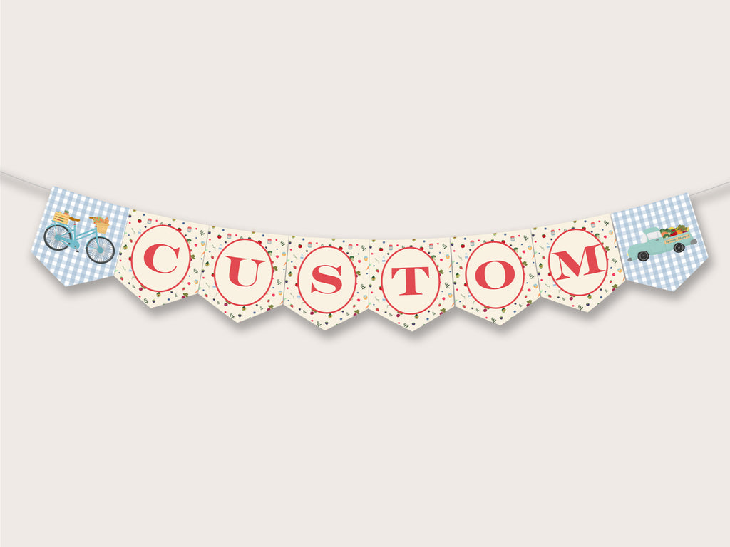 Farmers Market Party Banner - Printable & Editable