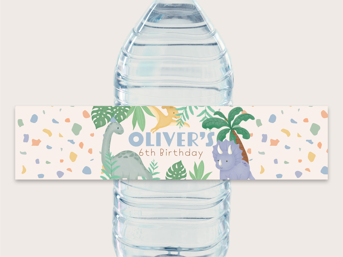 Dinosaur Bottle Labels - Printable & Customizable