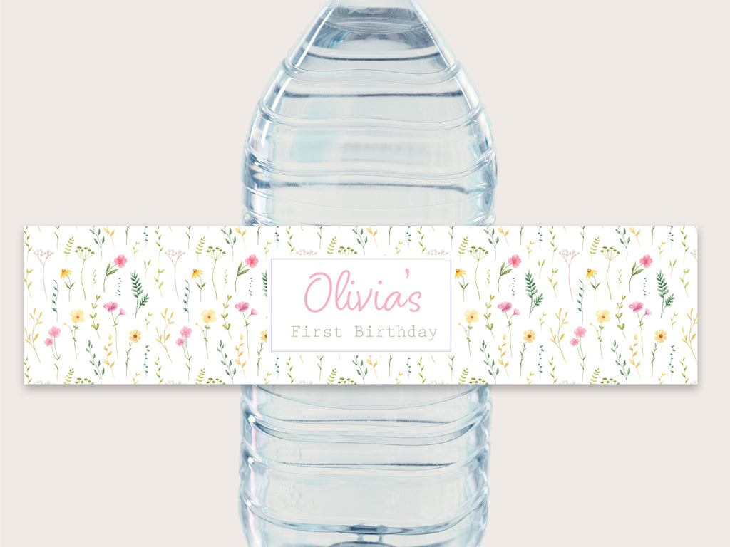 Floral Bloom Bottle Labels - Printable & Customizable