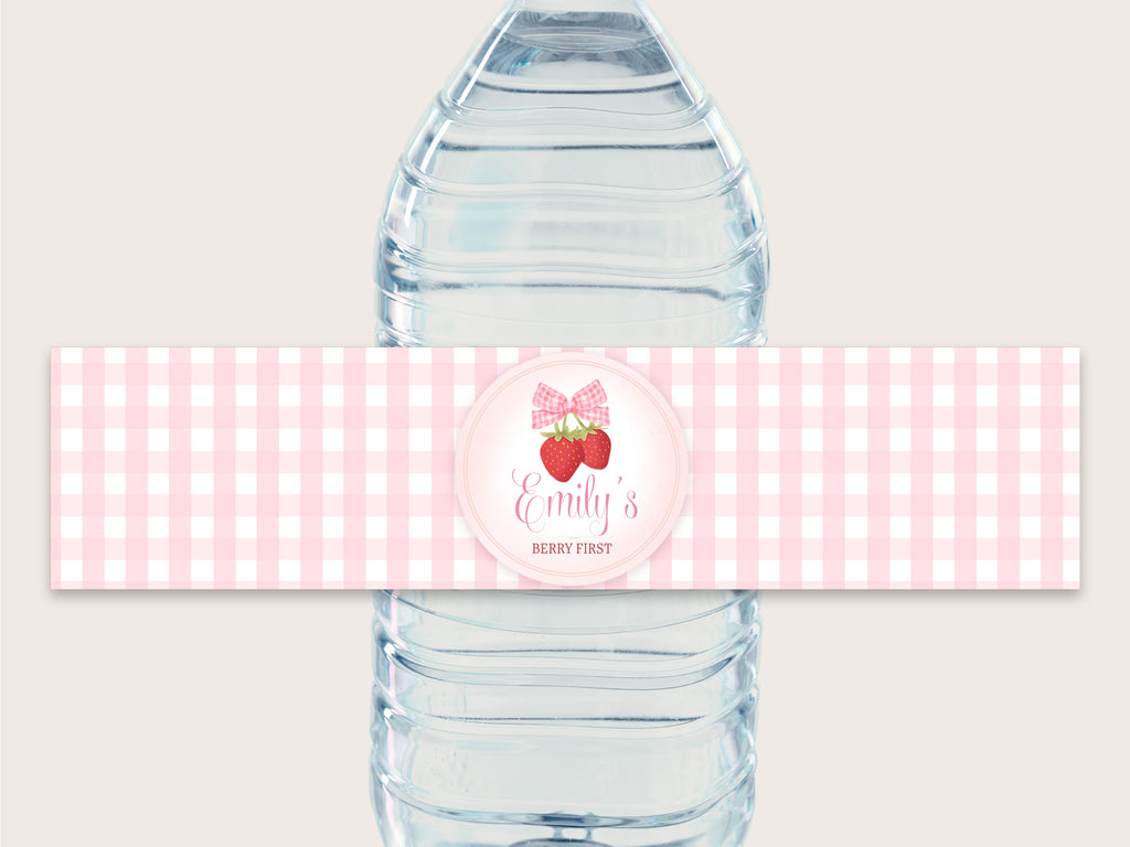 Strawberry Bottle Labels - Printable & Customizable