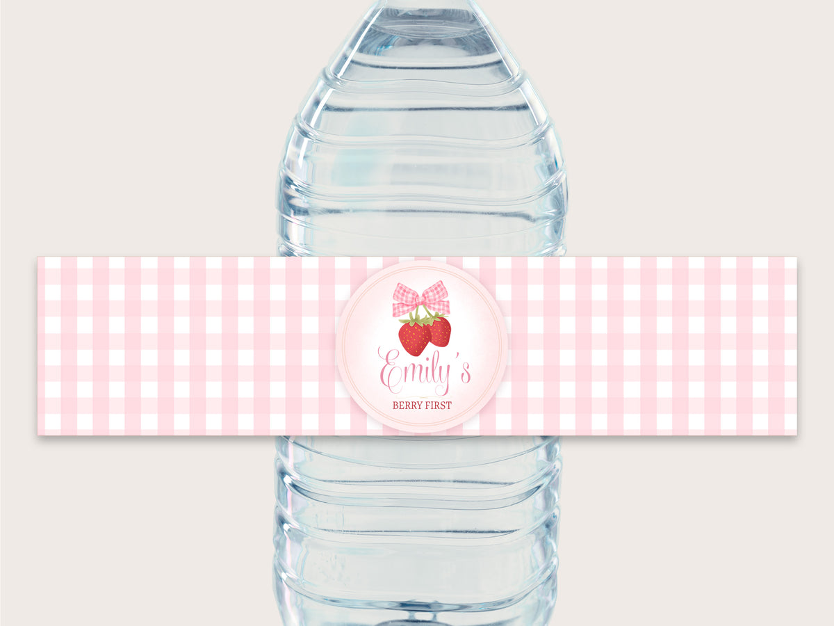 Strawberry Bottle Labels - Printable & Customizable