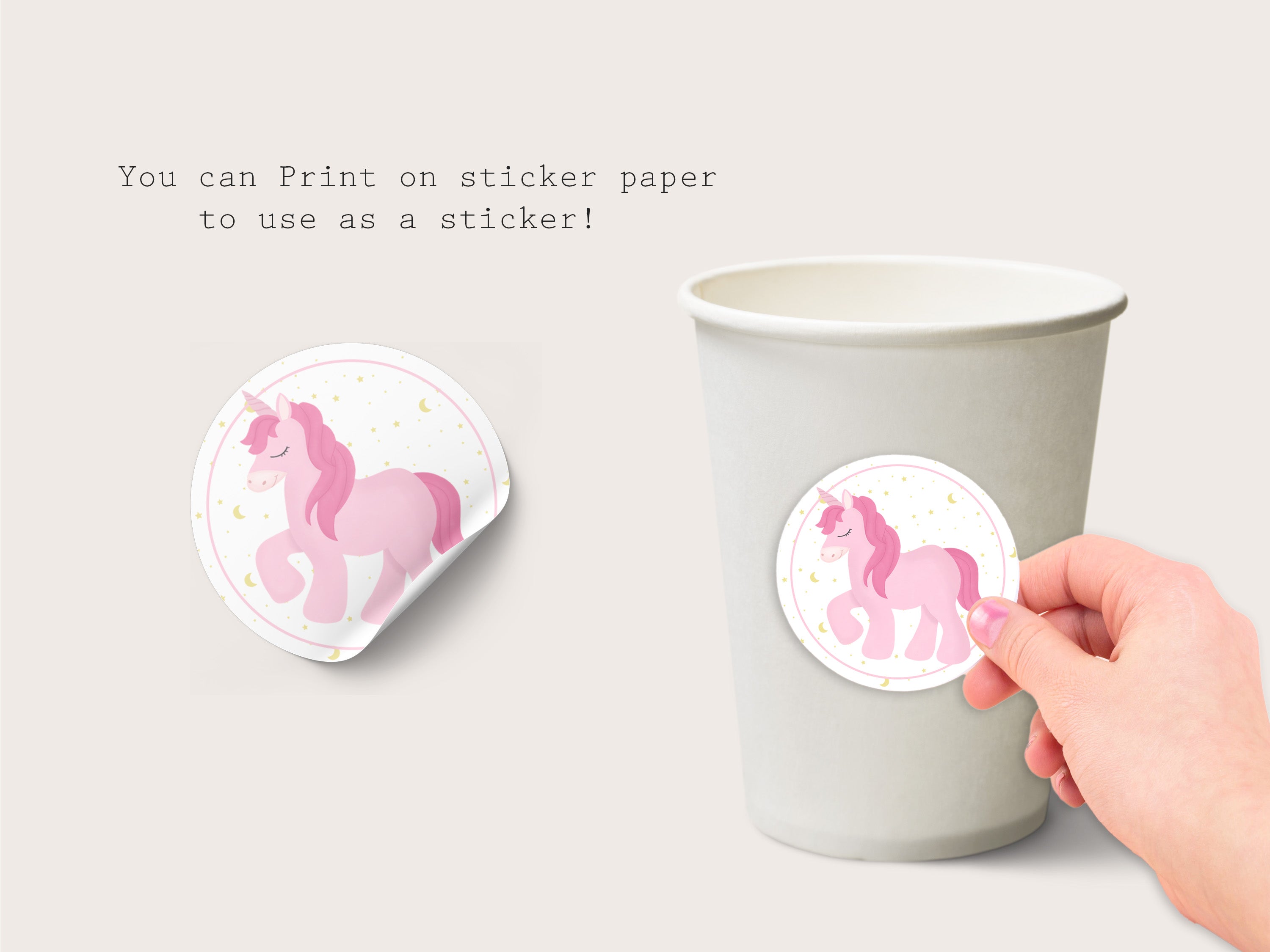 Printable Unicorn Cupcake Topper