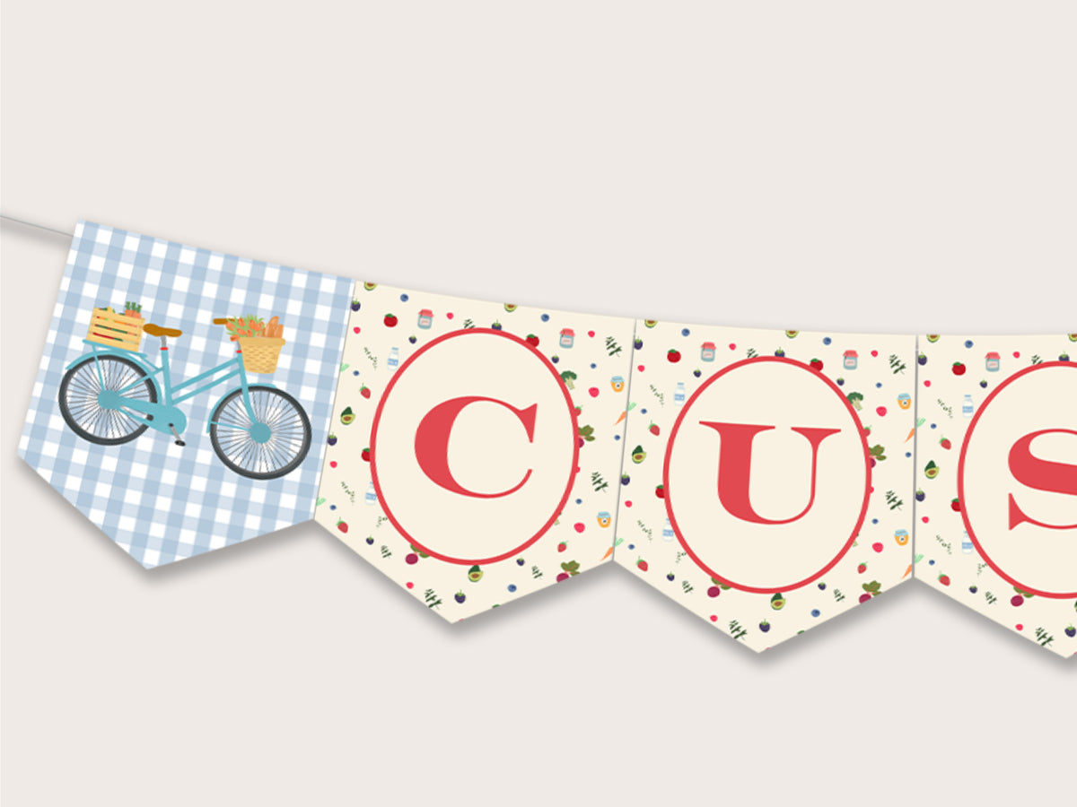 Farmers Market Party Banner - Printable & Editable