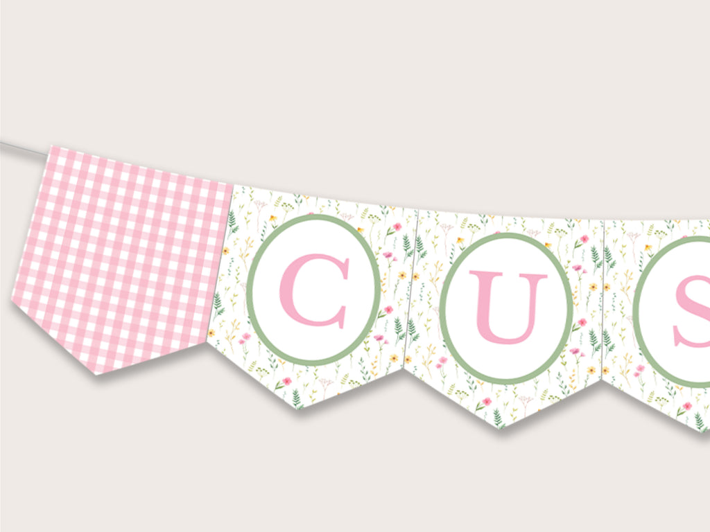Floral Party Banner - Printable & Editable