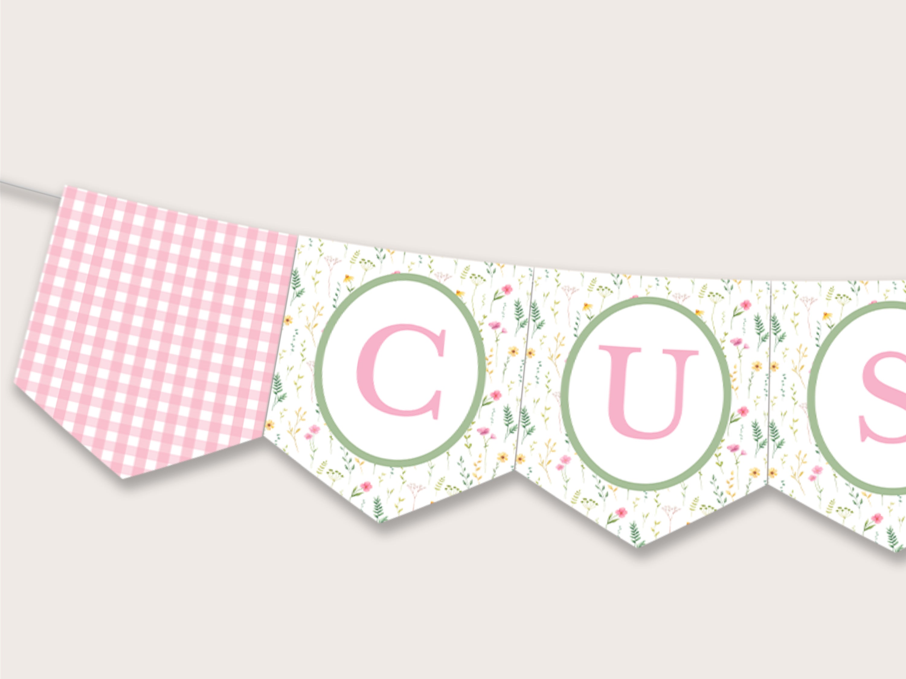 Floral Party Banner - Printable & Editable