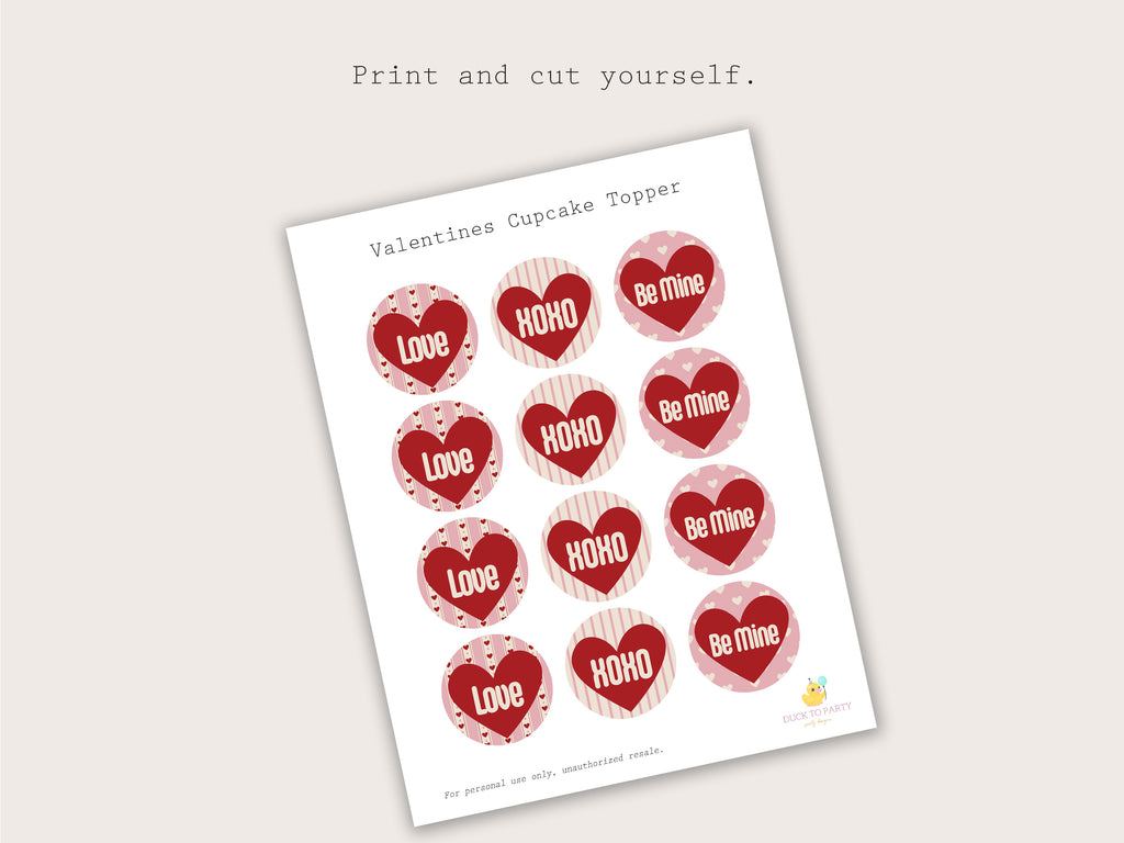 Printable Valentine's Cupcake Topper