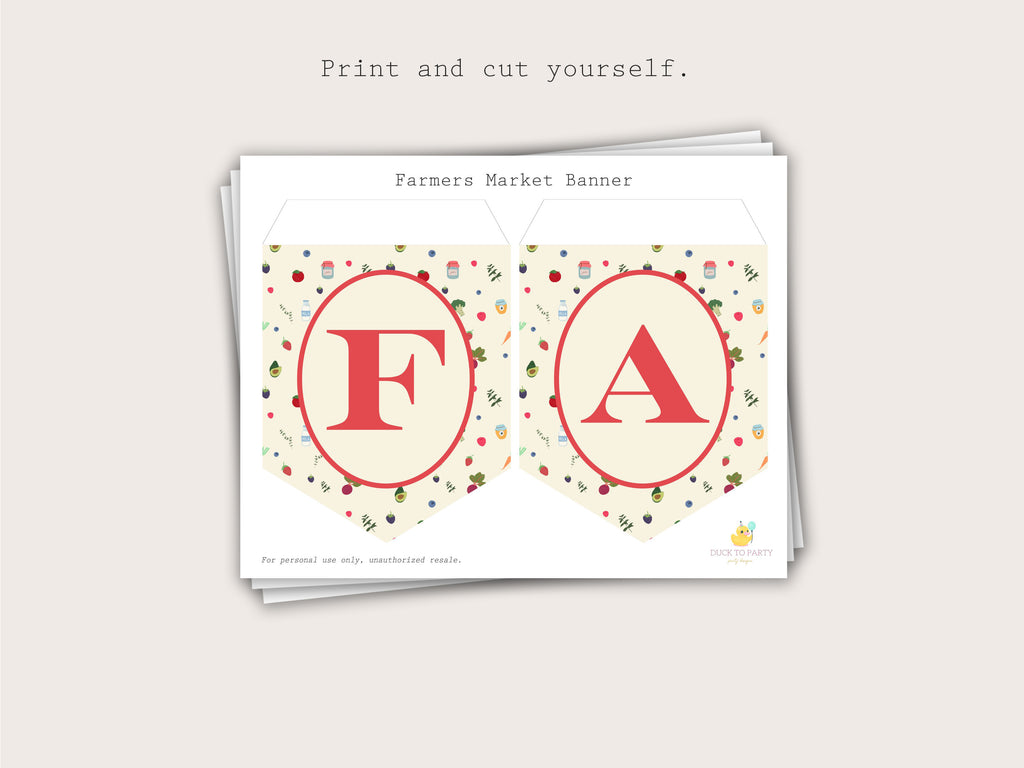 Farmers Market Party Banner - Printable & Editable