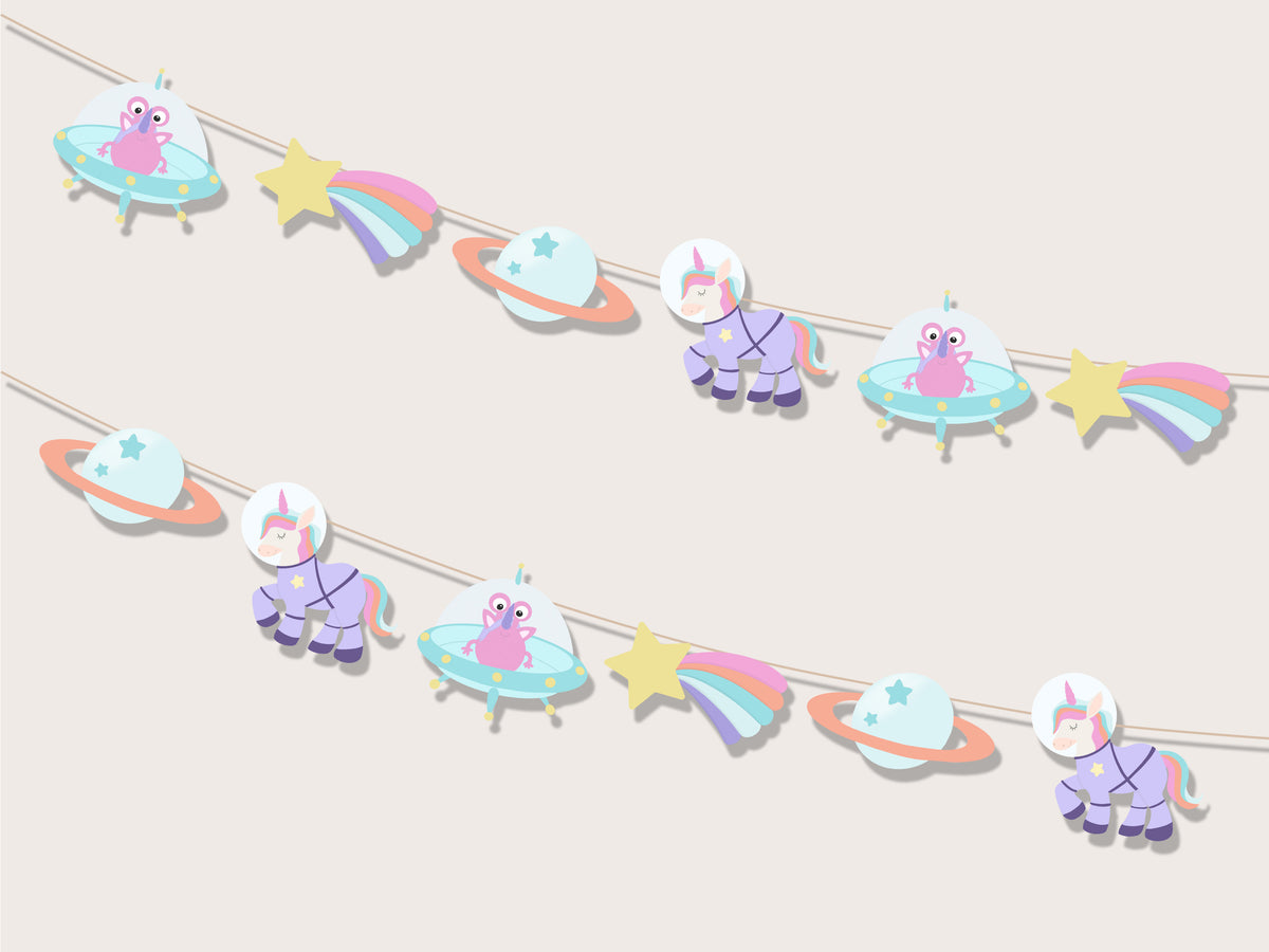 Printable Astronaut Unicorn Garland