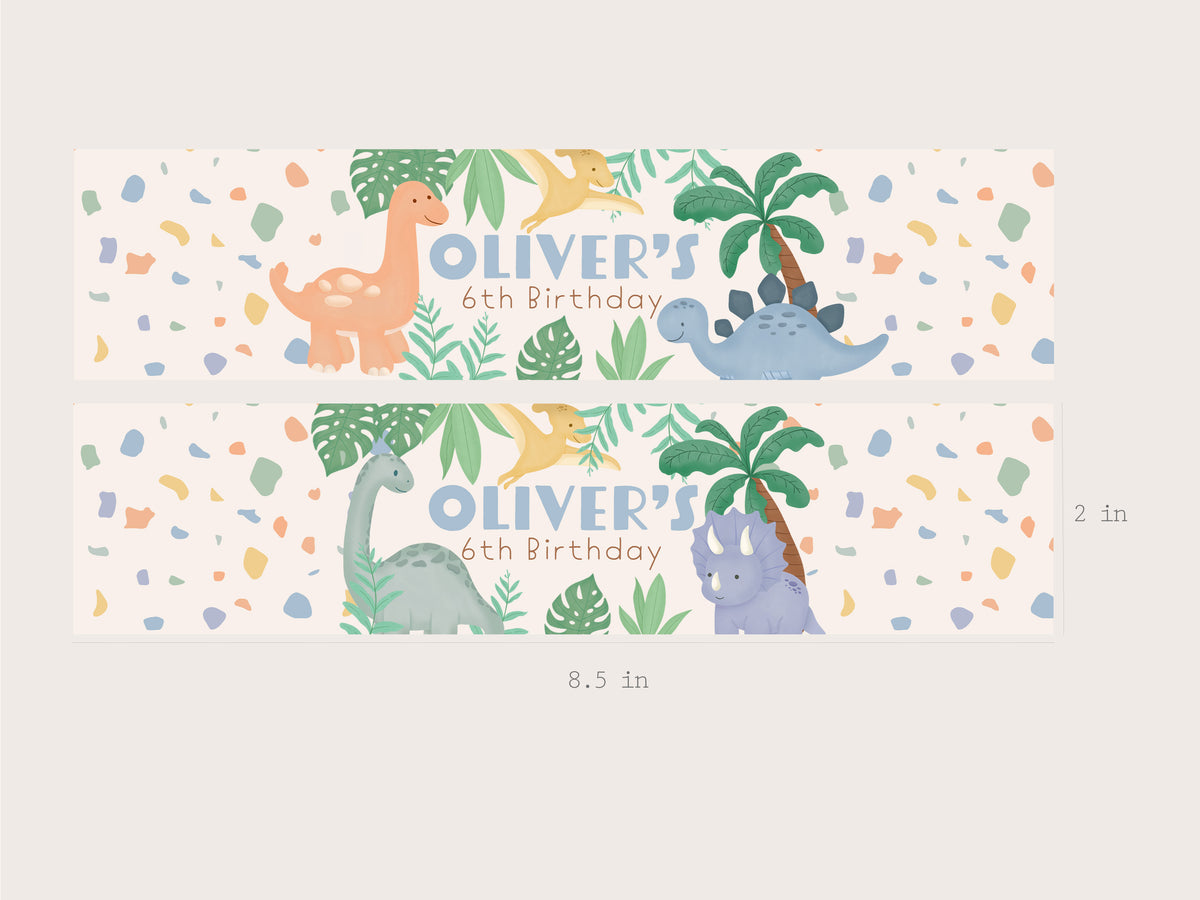 Dinosaur Bottle Labels - Printable & Customizable