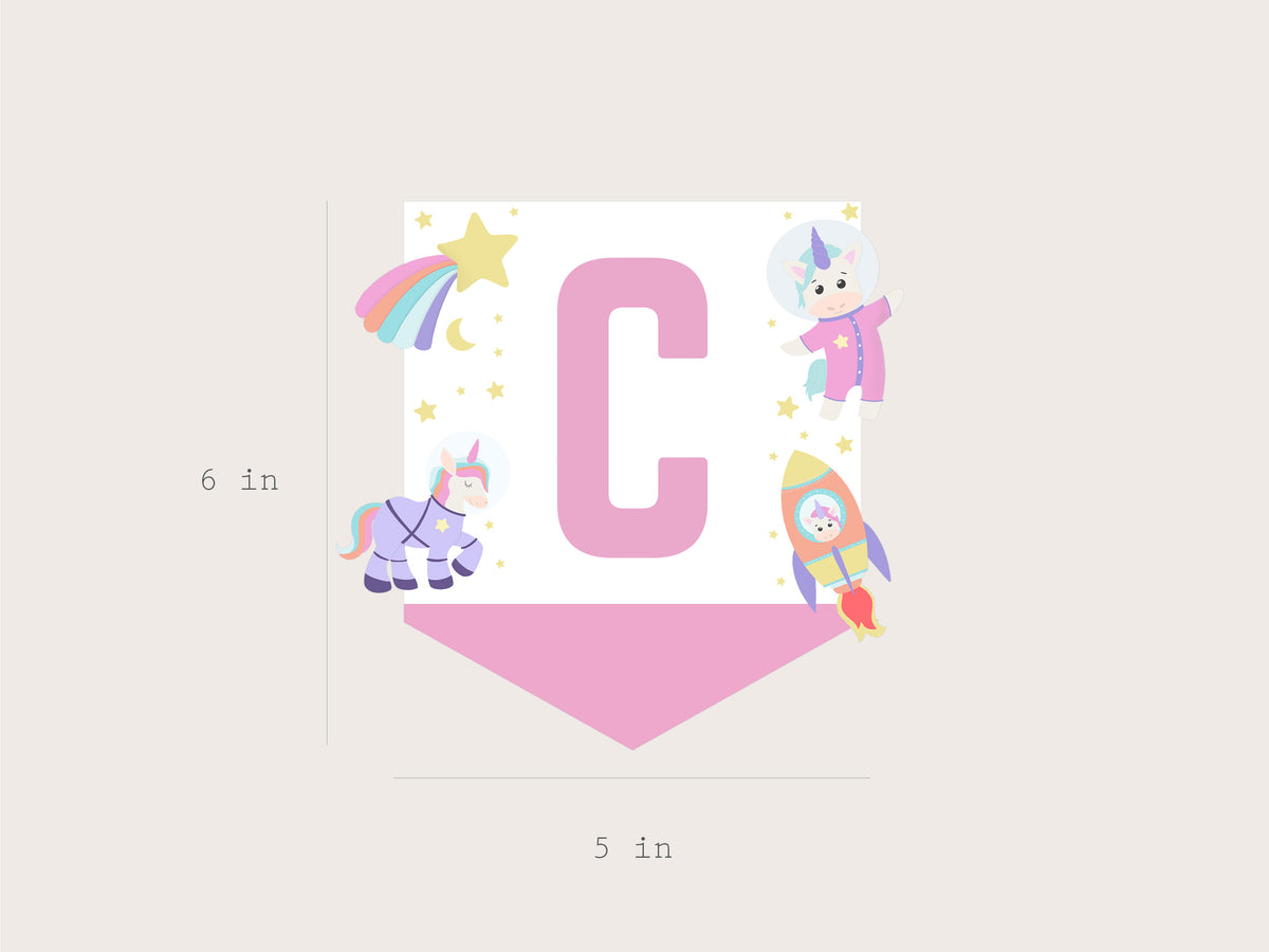 Astronaut Unicorn Party Banner - Printable & Editable