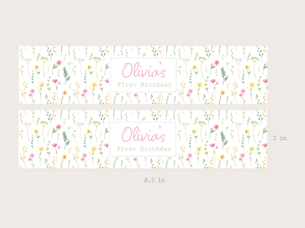 Floral Bloom Bottle Labels - Printable & Customizable