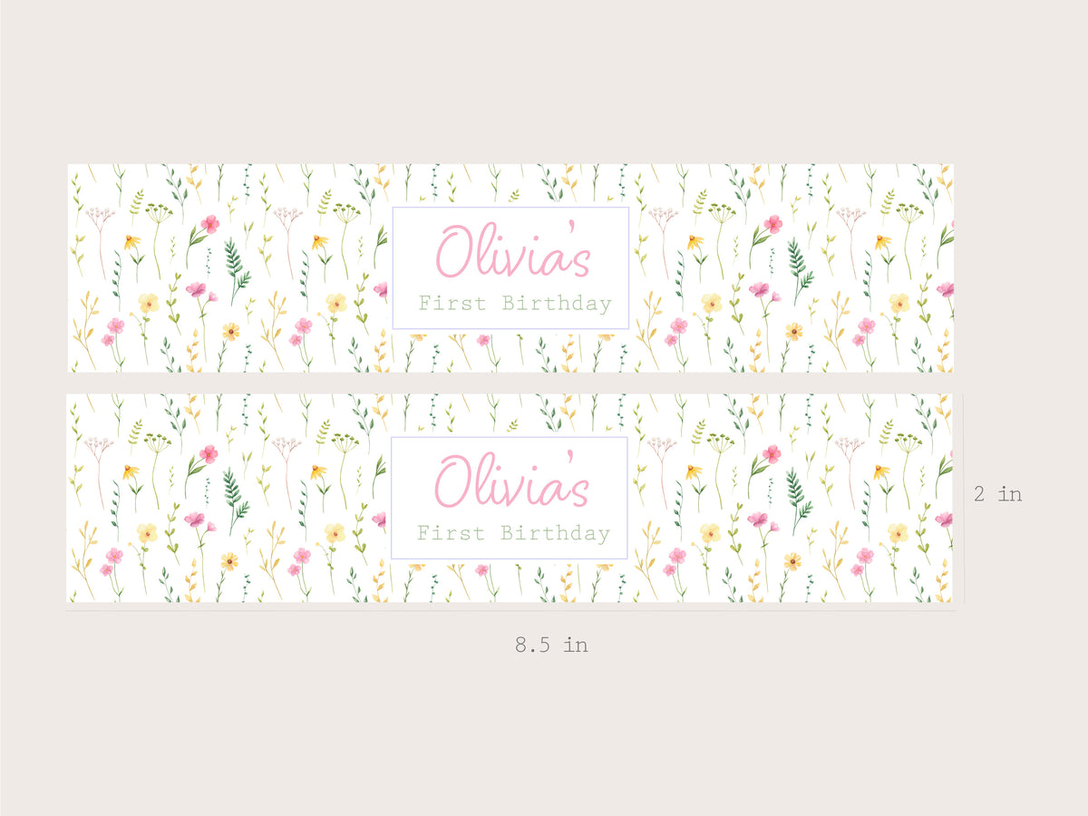 Floral Bloom Bottle Labels - Printable & Customizable