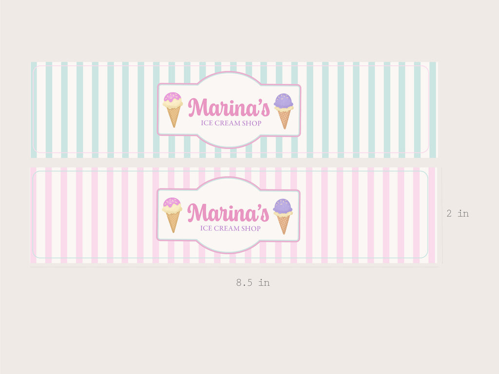 Ice Cream Bottle Labels - Printable & Customizable