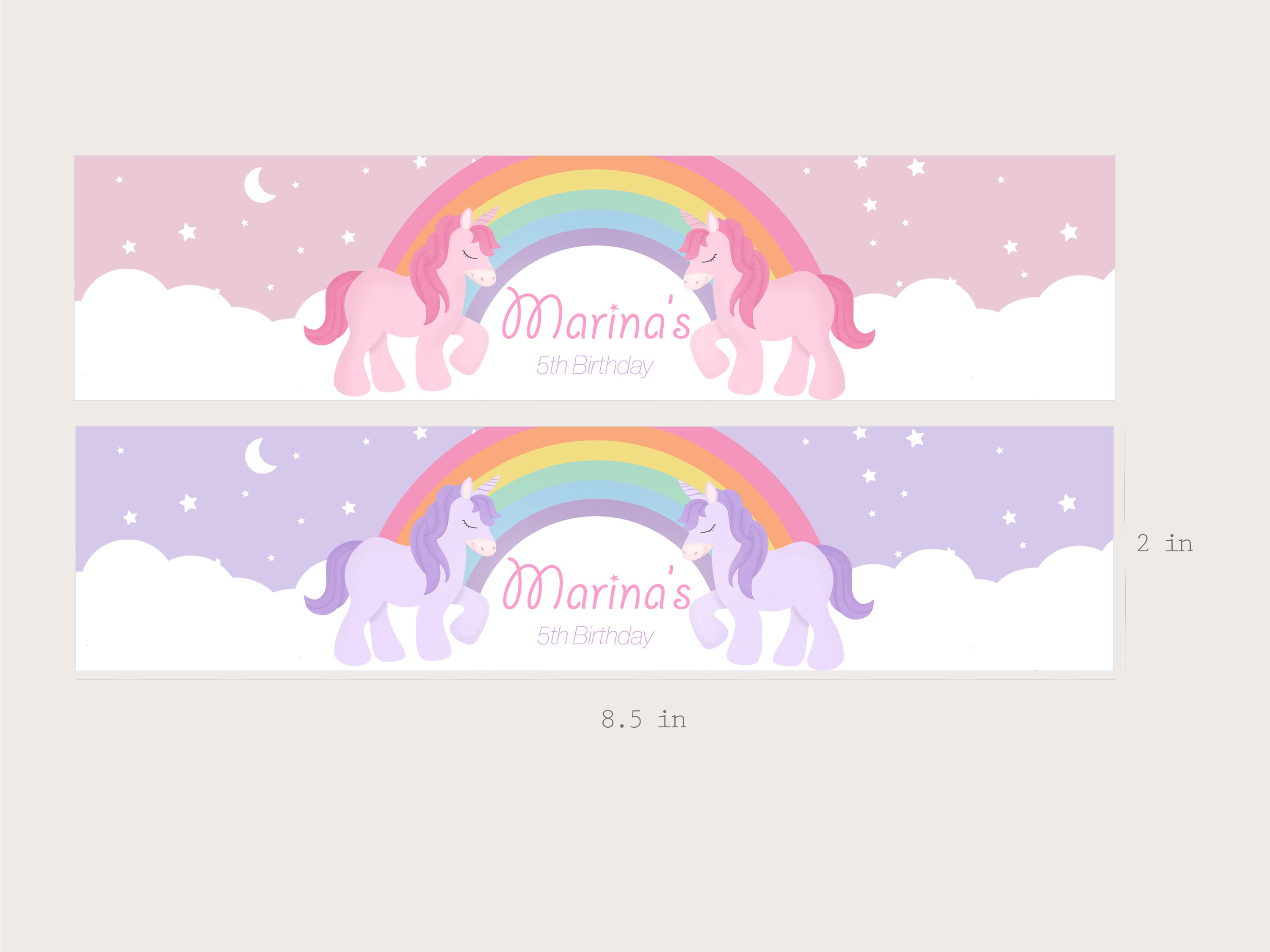 Unicorn Bottle Labels - Printable & Customizable