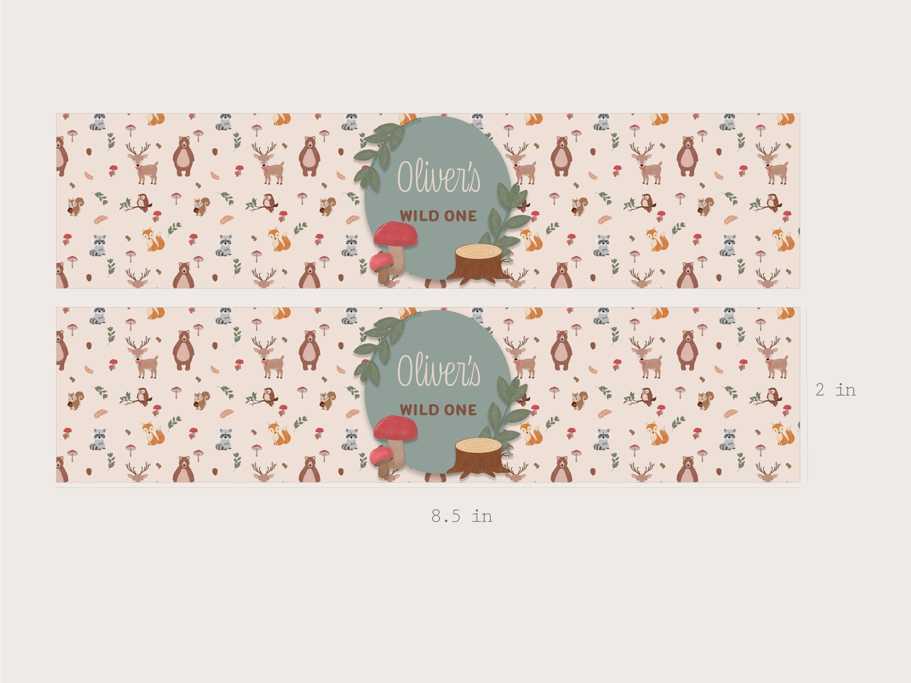Woodland Bottle Labels - Printable & Customizable