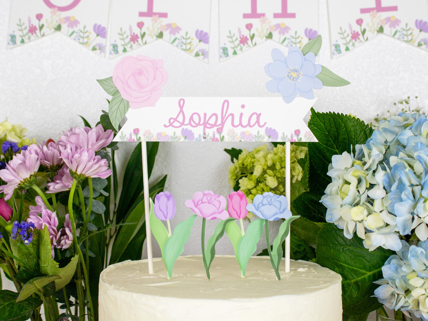 Flower Bloom Cake Topper