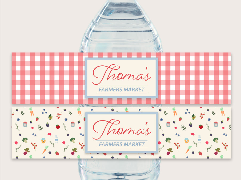 Farmers Market Bottle Labels - Printable & Customizable