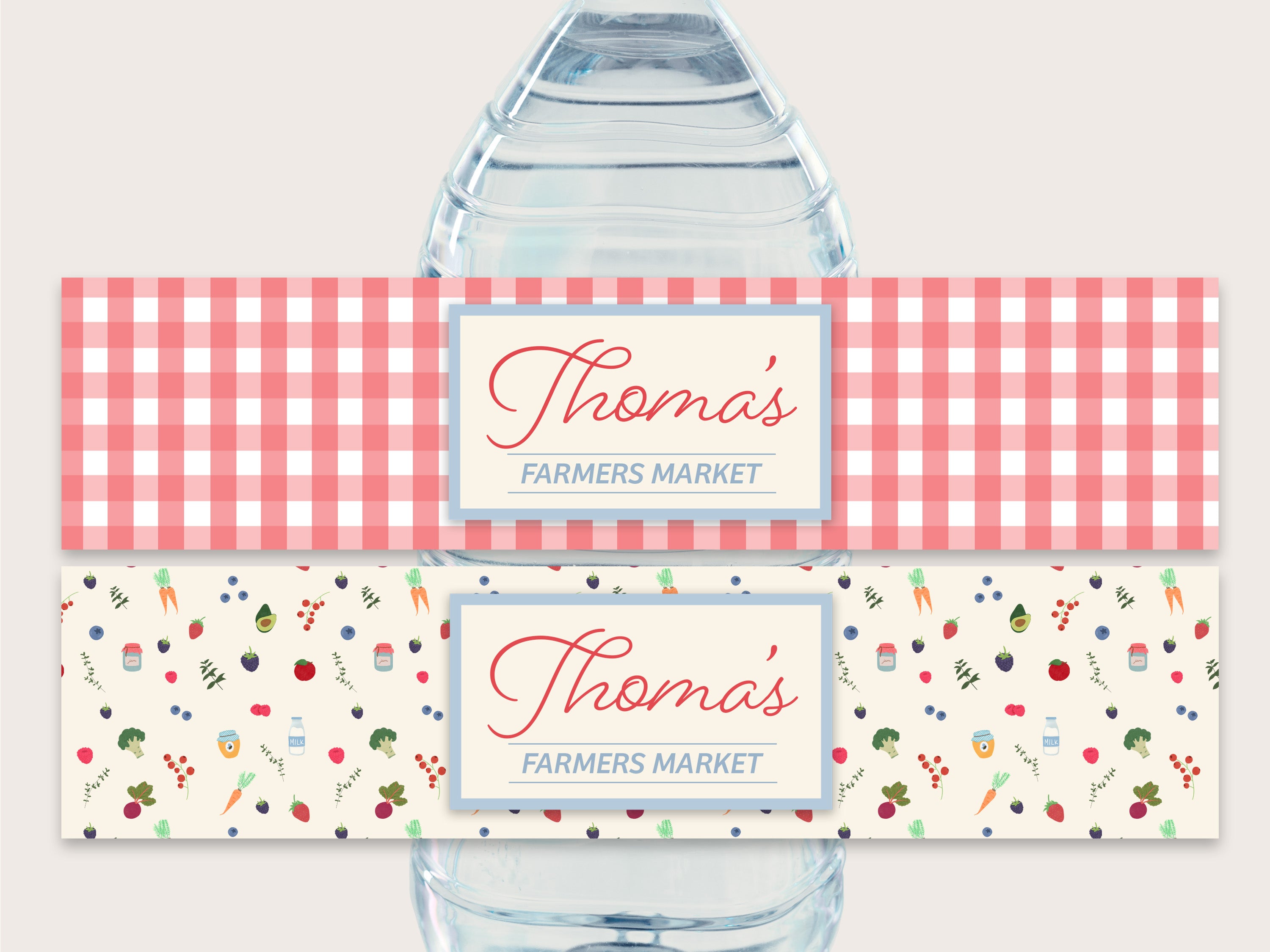 Farmers Market Bottle Labels - Printable & Customizable