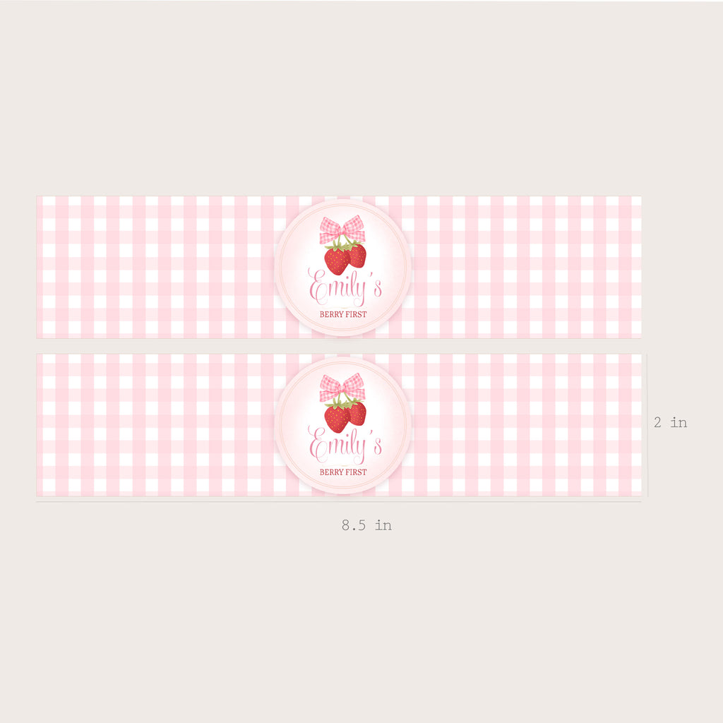 Strawberry Bottle Labels - Printable & Customizable
