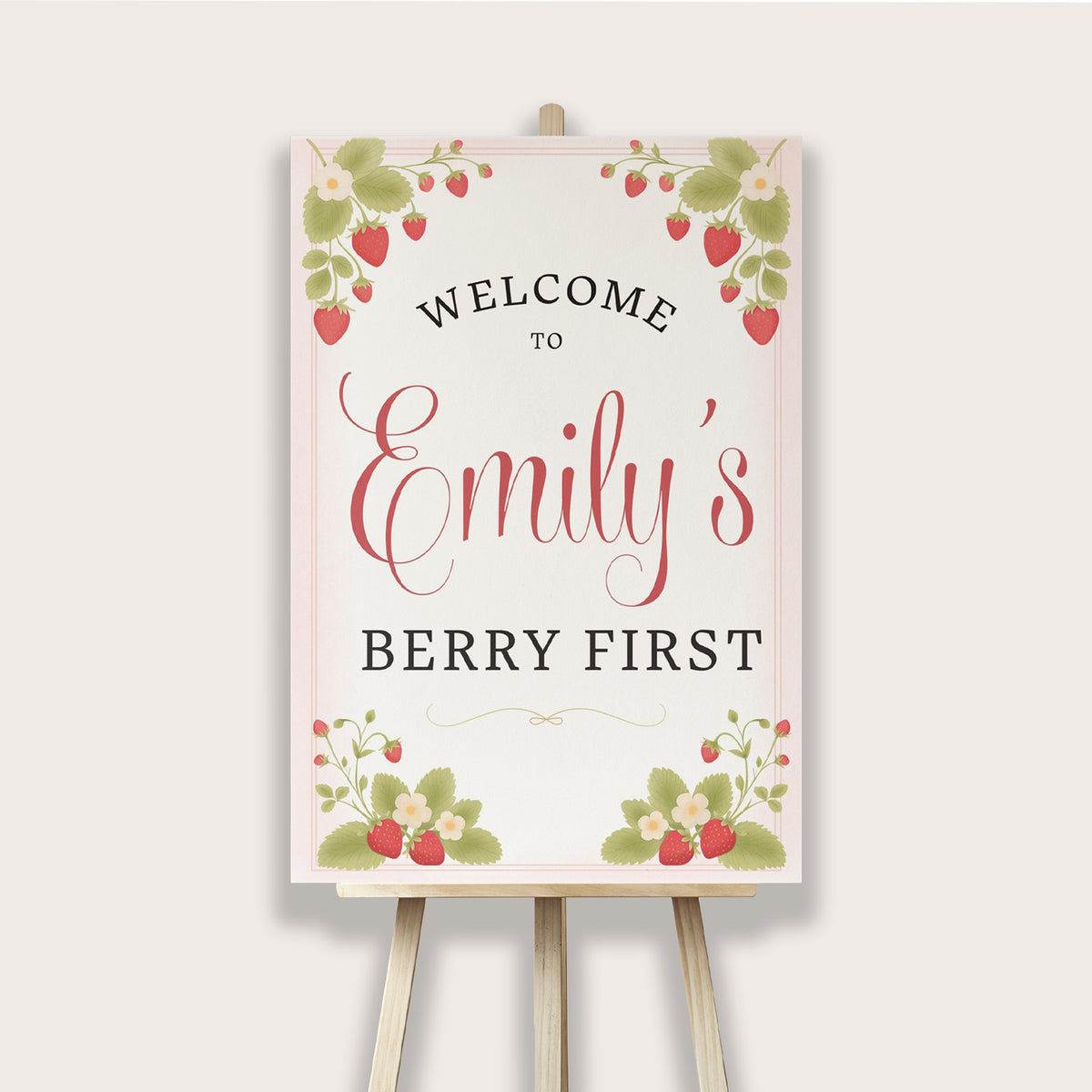 Printable Strawberry Welcome Sign