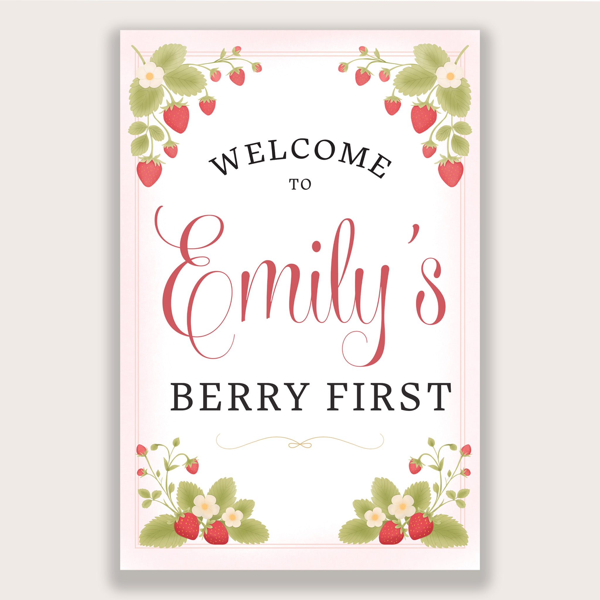Printable Strawberry Welcome Sign