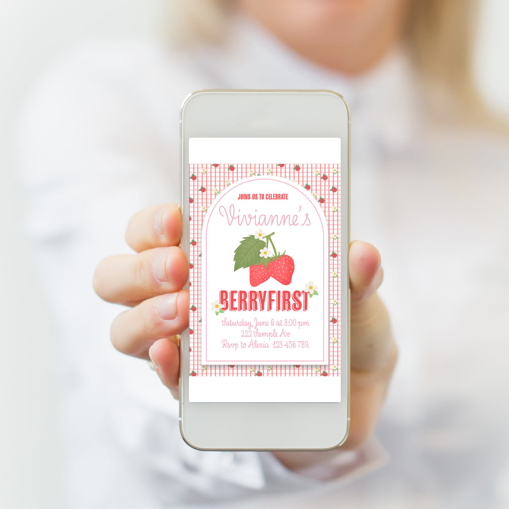 Strawberry Birthday Invitation - Printable & Customizable