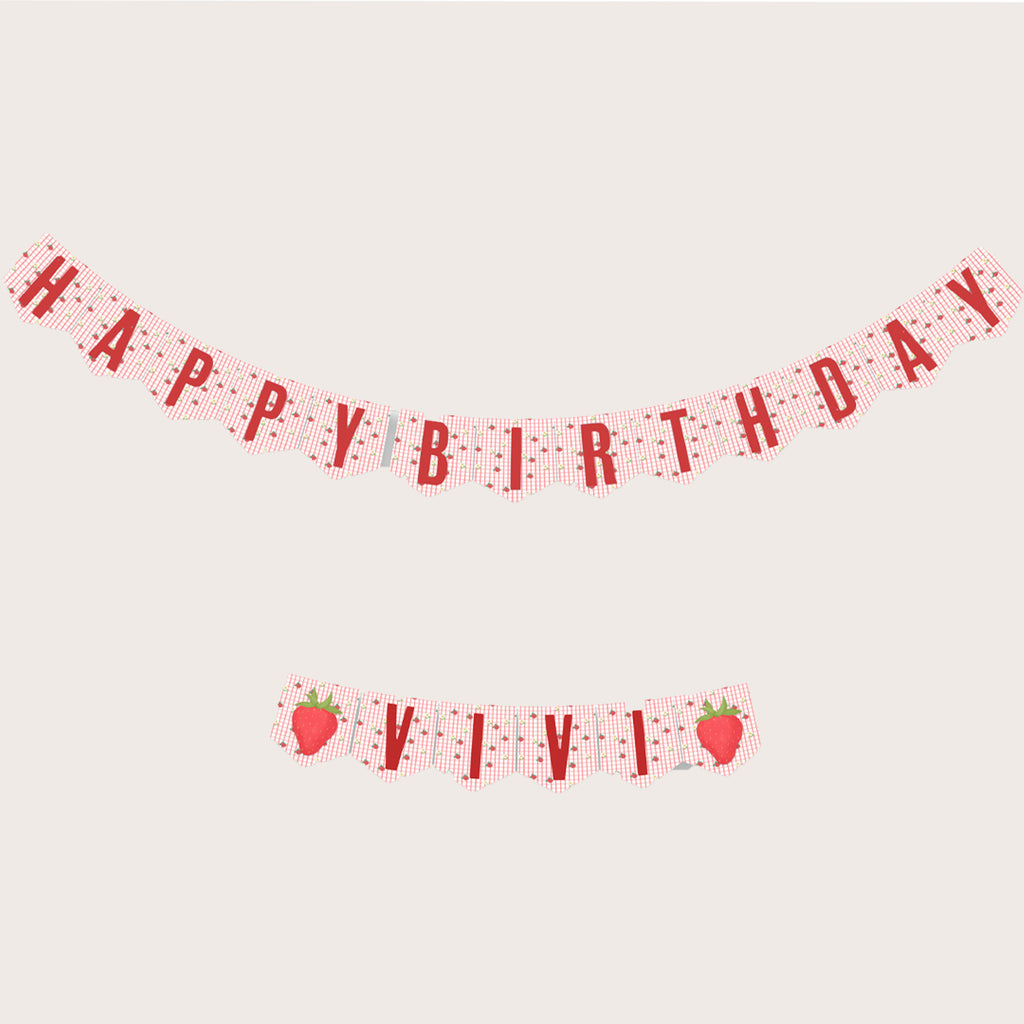 Strawberry Birthday Banner - Printable & Customizable