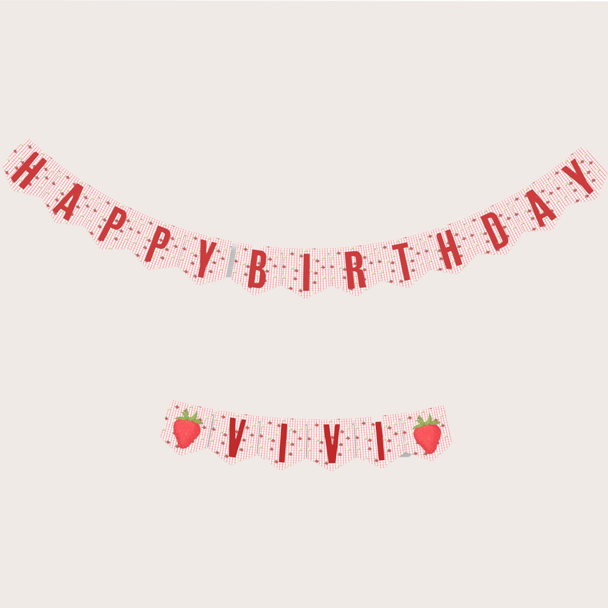 Strawberry Birthday Banner - Printable & Customizable