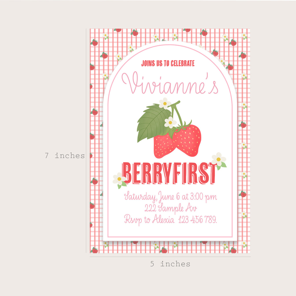 Strawberry Birthday Invitation - Printable & Customizable