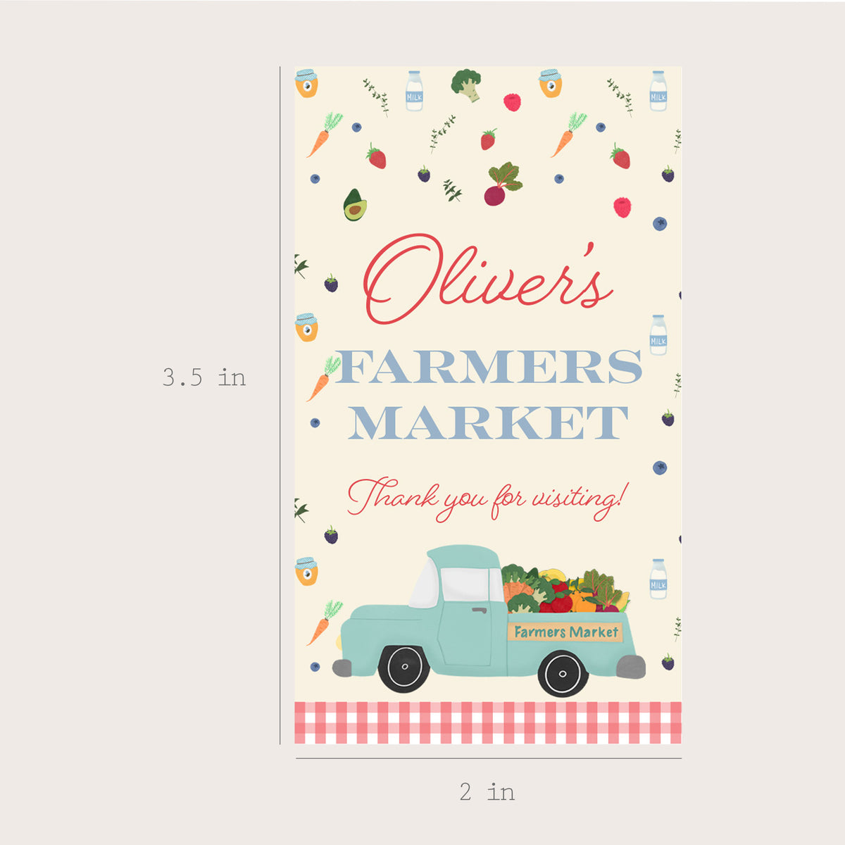 Farmers Market Thank You Tags - Printable & Customizable