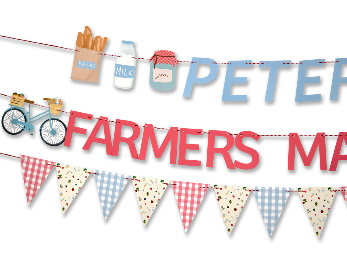 Farmers Market Garland Banner