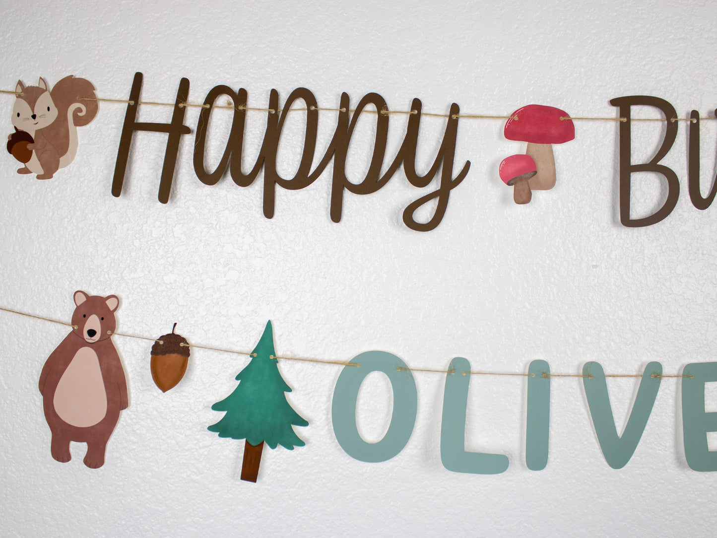 Woodland Happy Birthday Banner