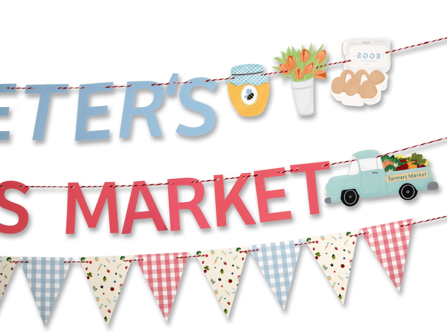 Farmers Market Garland Banner